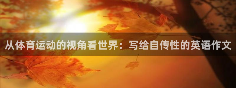 意昂4平台注册：从体育运动的视角看世界：写给自传性的英语作文