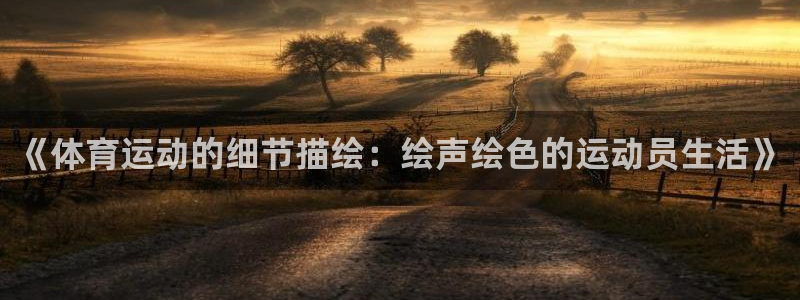 杏宇2登录：《体育运动的细节描绘：绘声绘色的运动员生活》